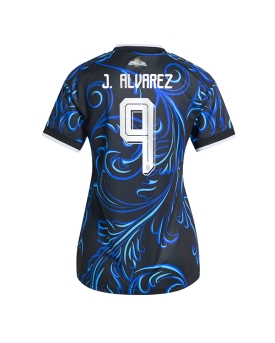 Billige Fotballdrakt Argentina Julian Alvarez #9 Replika Bortedrakt Dame VM 2026 Kortermet Billige Fotballdrakt Argentina Julian Alvarez #9 Replika Bortedrakt Dame VM 2026 Kortermet
